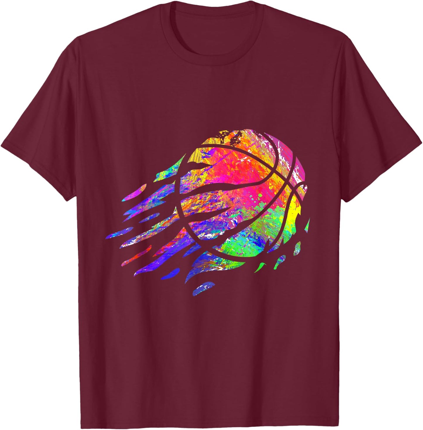 Basketball Sport Splash Basketball Player Ball Sports T-Shirt - T-Shirt | Maroon