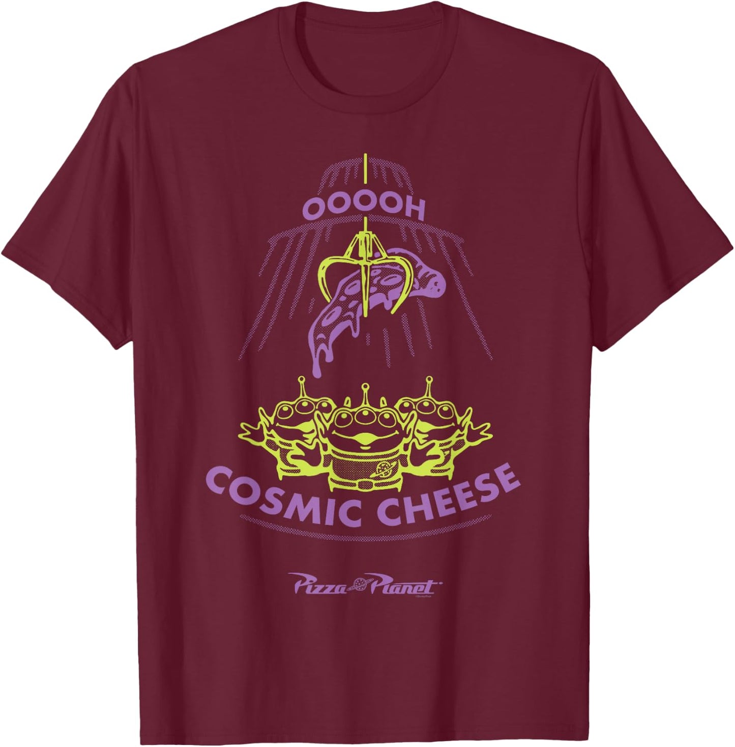 Disney & Pixar's Toy Story Aliens Cosmic Cheese Pizza Planet T-Shirt - T-Shirt | Maroon