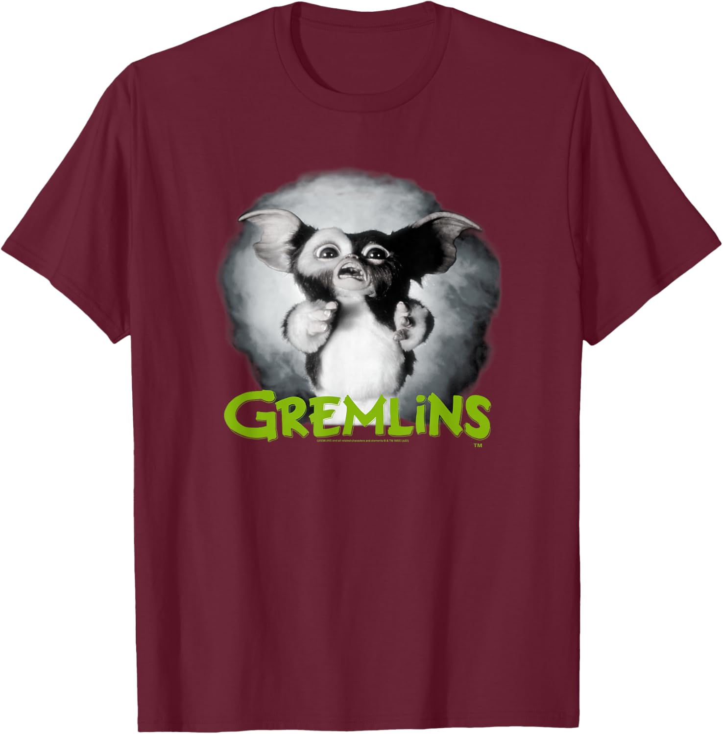 Gremlins Scared Green T-Shirt - T-Shirt | Maroon