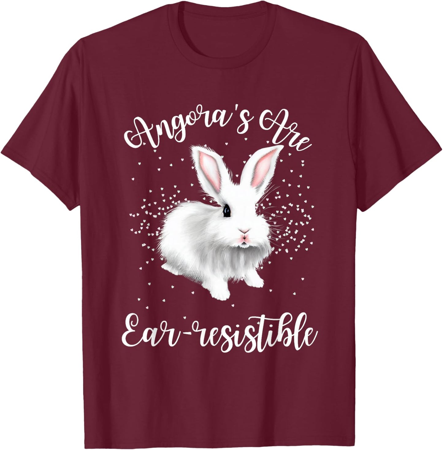 Angora Bunny Rabbit Funny Rabbit Ear-resistible T-Shirt - T-Shirt | Maroon