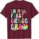 In My First Grade Era Leopard 1st Grade Back To School T-Shirt - T-Shirt | Maroon