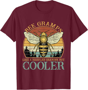 Bee Gramps Like A Normal Grandpa Only Cooler Fathers Day T-Shirt - T-Shirt | Maroon