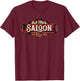 Old Town Saloon Funny Novelty Sign T-Shirt - T-Shirt | Maroon