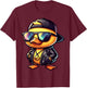 Duck with Sunglasses Cool Rubber Duck T-Shirt - T-Shirt | Maroon