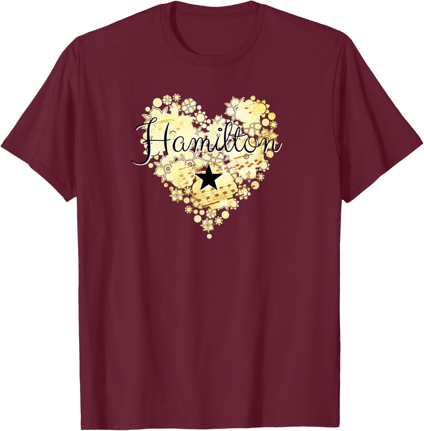 I Love Hamilton Heart Gift Teenage Girl Women T-Shirt - T-Shirt | Maroon