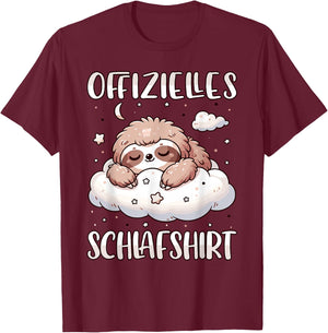 Official Sleep Shirt Sloth Pyjamas Sleep , gray T-Shirt - T-Shirt | Maroon