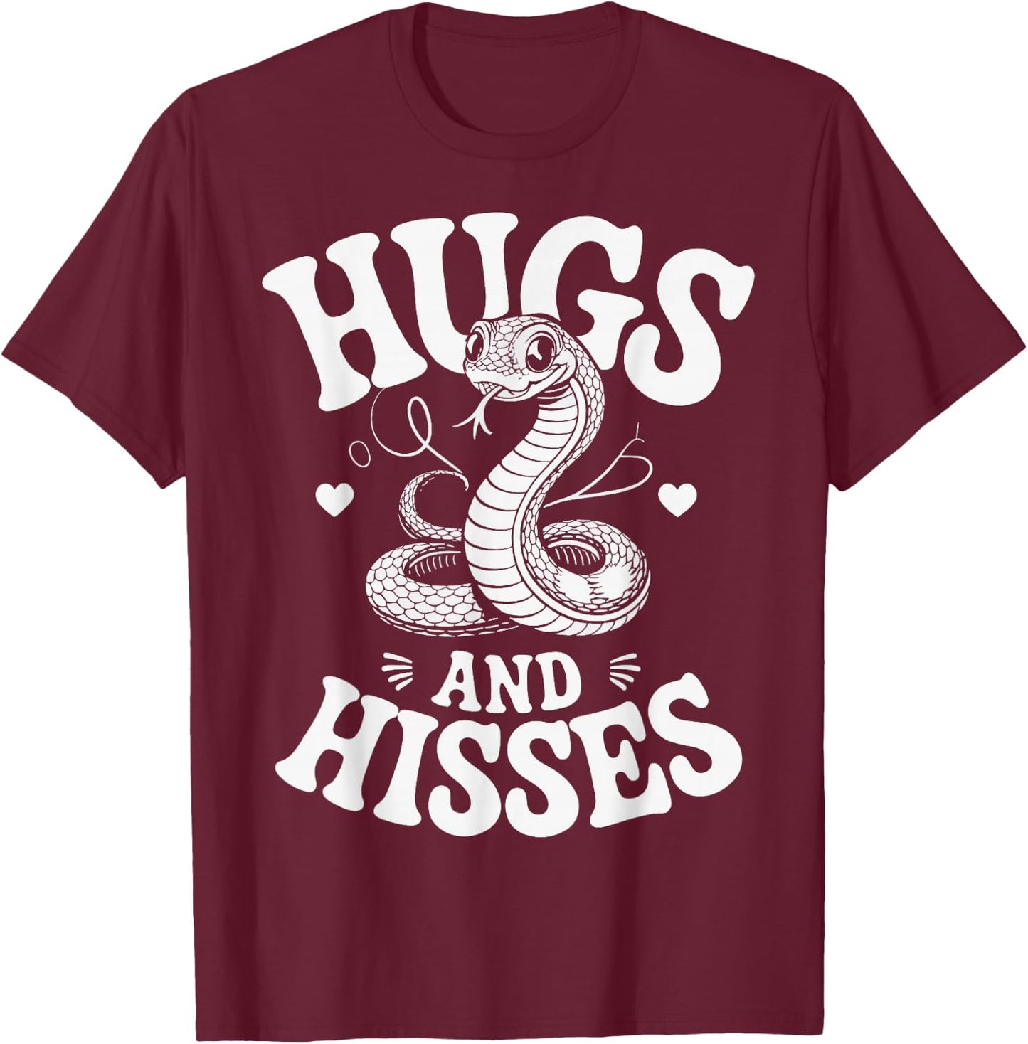 Hugs And Hisses Snake T-Shirt - T-Shirt | Maroon