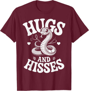 Hugs And Hisses Snake T-Shirt - T-Shirt | Maroon