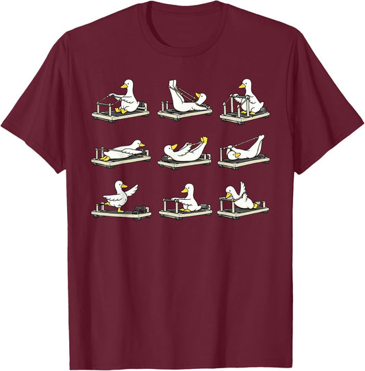 Silly Goose Pilates Instructor Training Workout Coach Lover T-Shirt - T-Shirt | Maroon