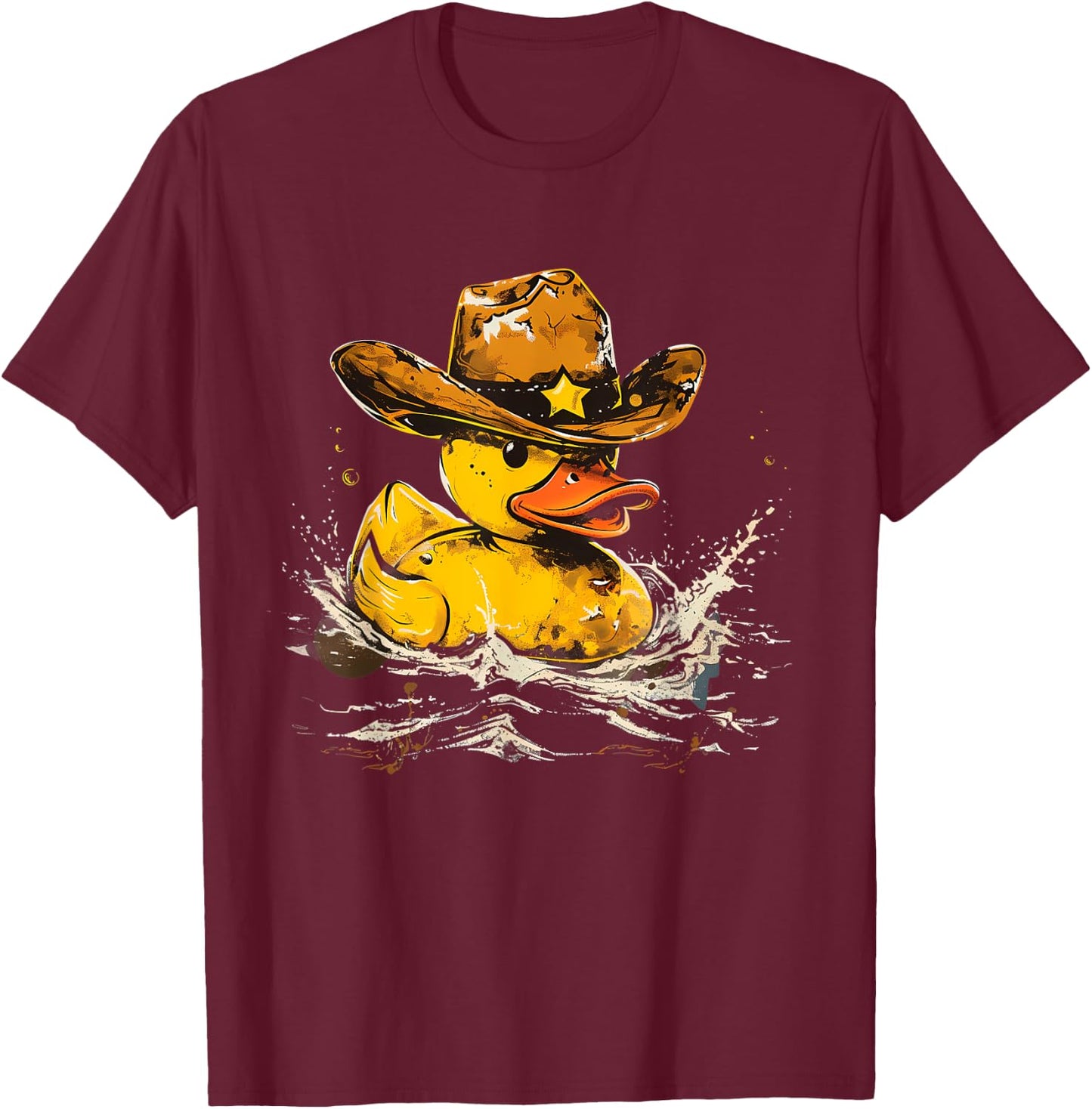 Rubber Duck Sheriff Marshal Rubber Duckie Rubber Duckling T-Shirt - T-Shirt | Maroon