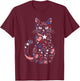 250th Anniversary USA 2026 American Flag Patriotic Cat T-Shirt - T-Shirt | Maroon