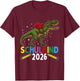 Einschulung Junge Dinosaurier Schulkind 2026 T-Shirt - T-Shirt | Maroon