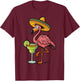 Flamingo Margarita Cinco De Mayo T-Shirt - T-Shirt | Maroon