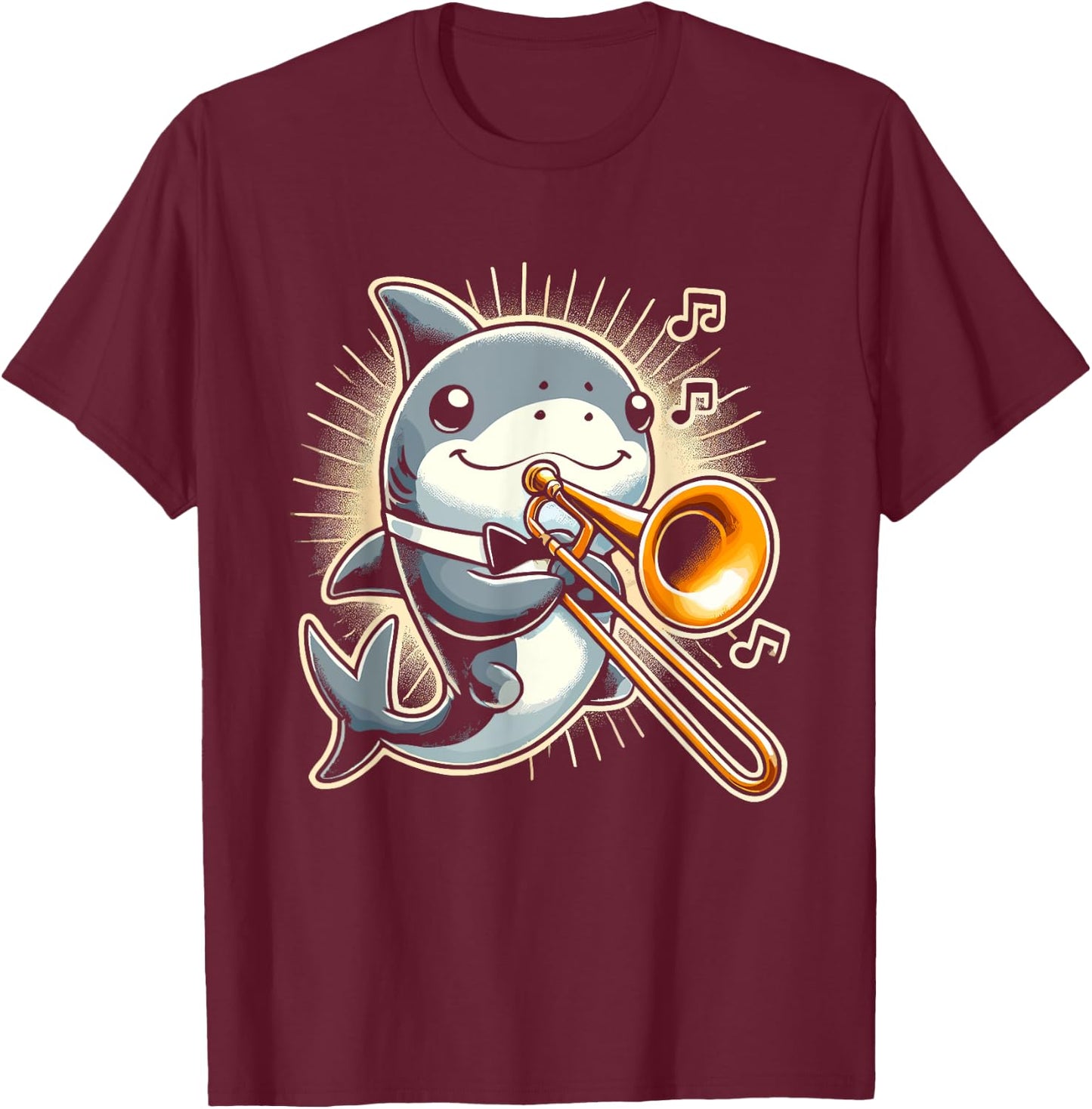 Shark Trombone Player T-Shirt - T-Shirt | Maroon