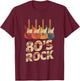 80's Rock - Rock Band Guitar Cassette Tape T-Shirt - T-Shirt | Maroon