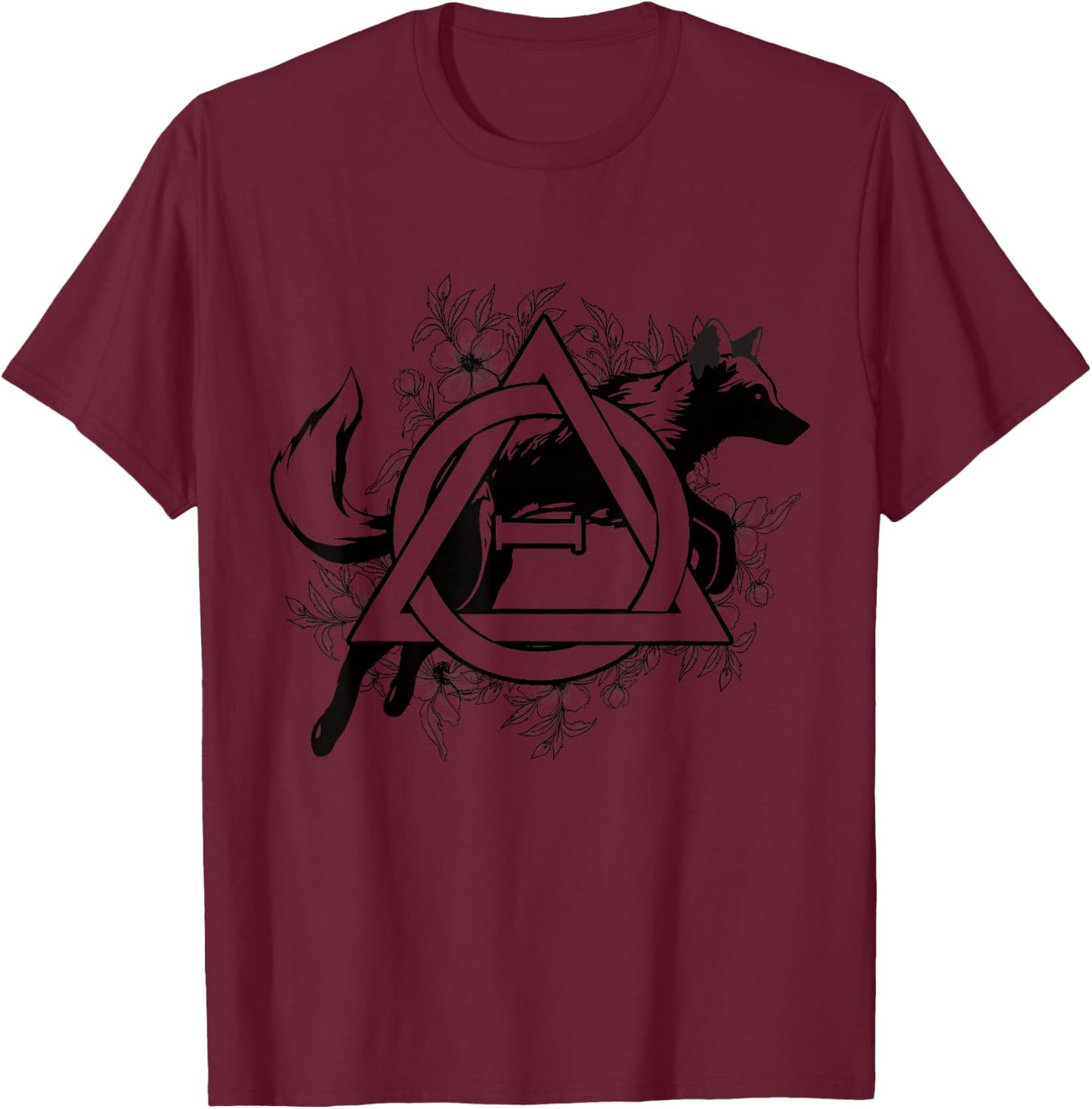 Therian Theta Delta Wolf Fox Dog Fur Otherkin , gray T-Shirt - T-Shirt | Maroon
