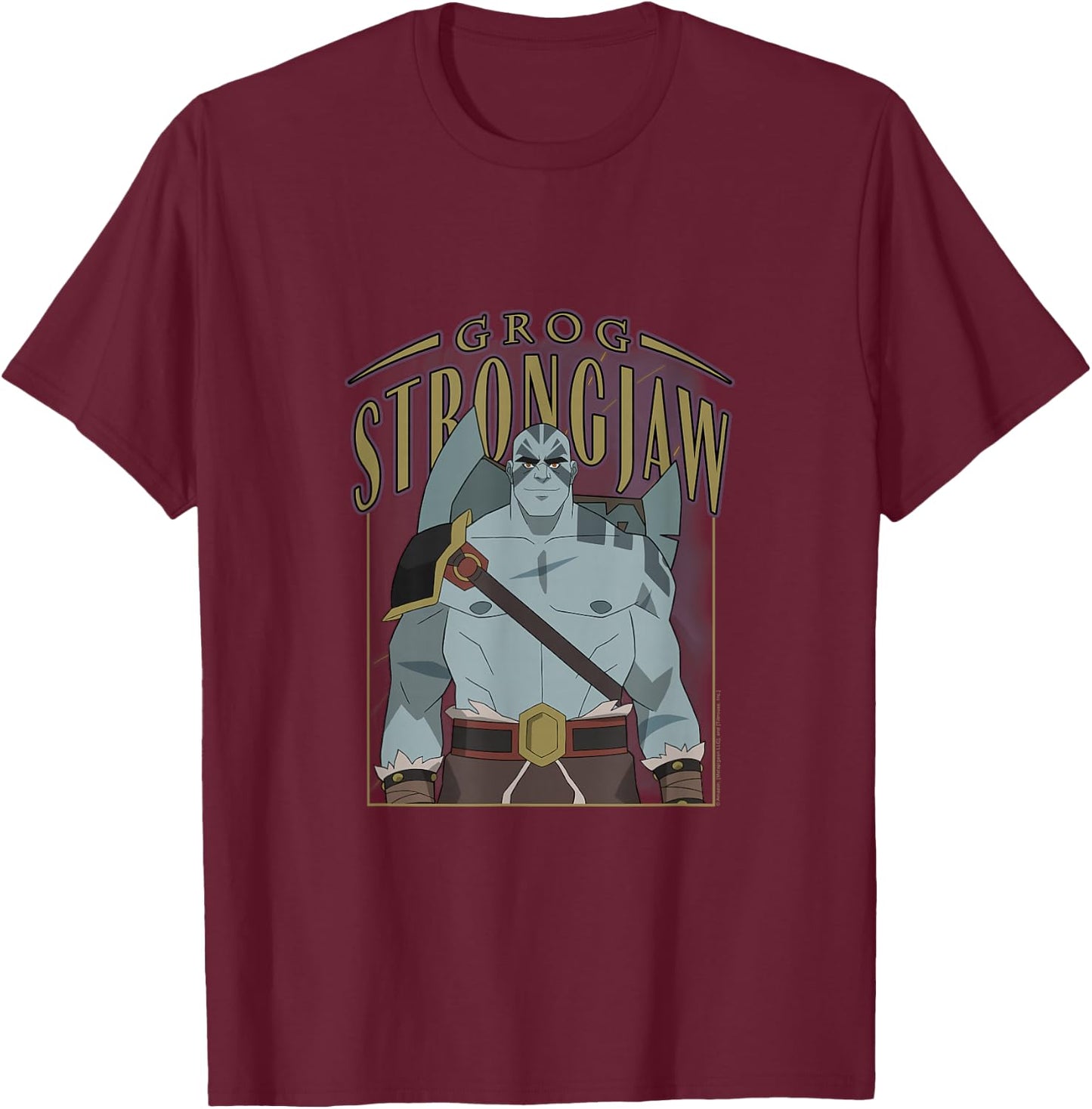The Legend of Vox Machina Grog Strongjaw T-Shirt - T-Shirt | Maroon