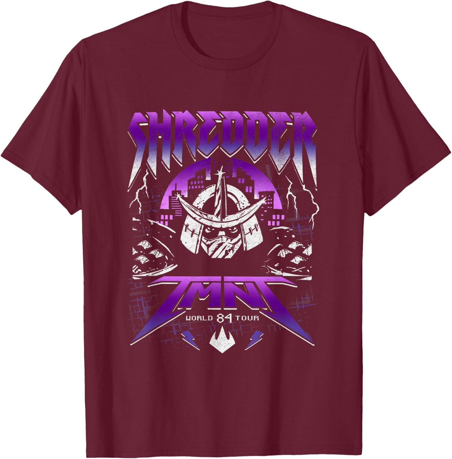 Teenage Mutant Ninja Turtles Shredder TMNT World Tour Retro T-Shirt - T-Shirt | Maroon