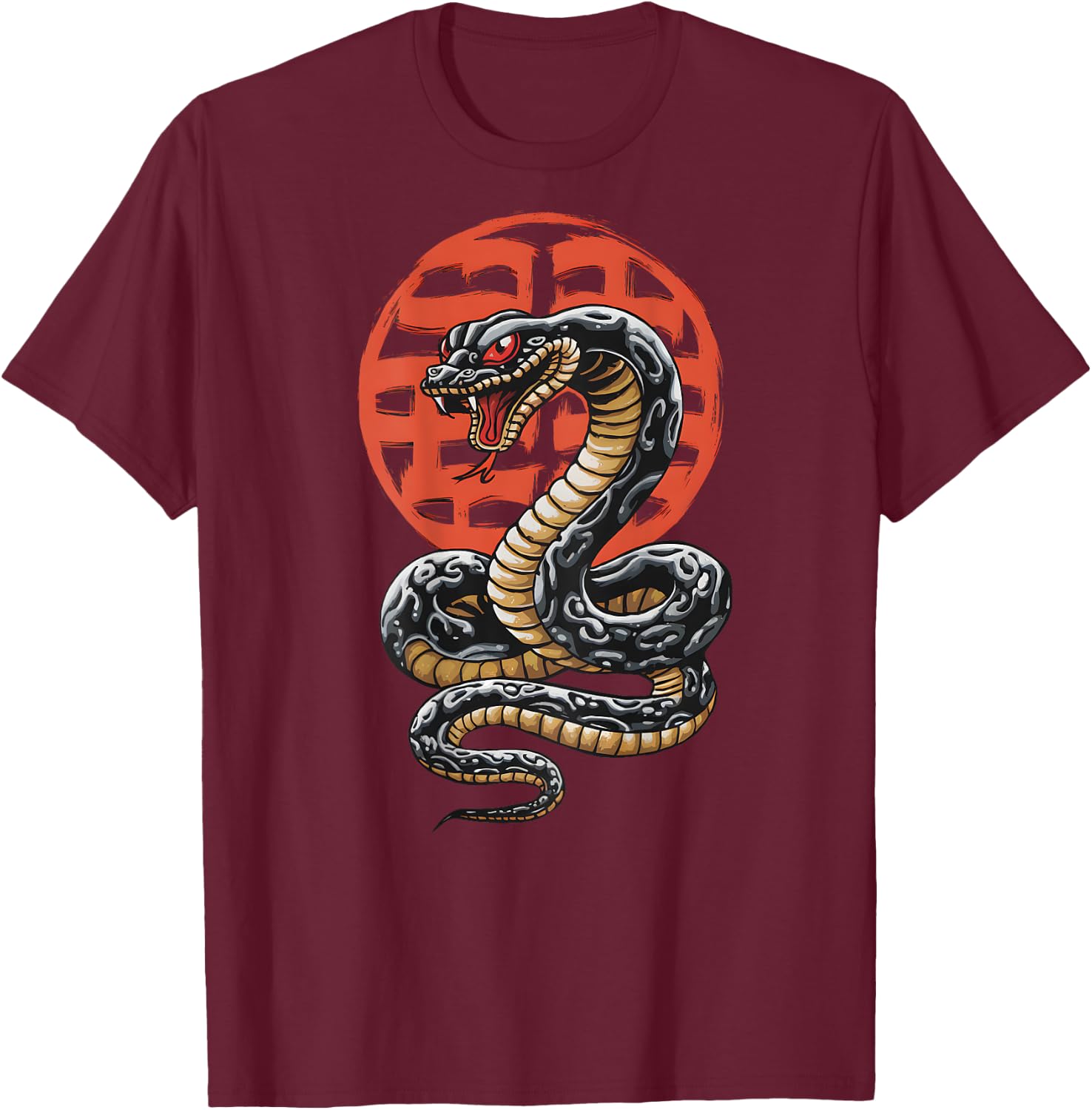 On Back | Year Of The Snake 2025 Chinese New Year T-Shirt - T-Shirt | Maroon