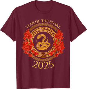 Year Of The Snake 2025 Lunar New Year Chinese New Year 2025 T-Shirt - T-Shirt | Maroon