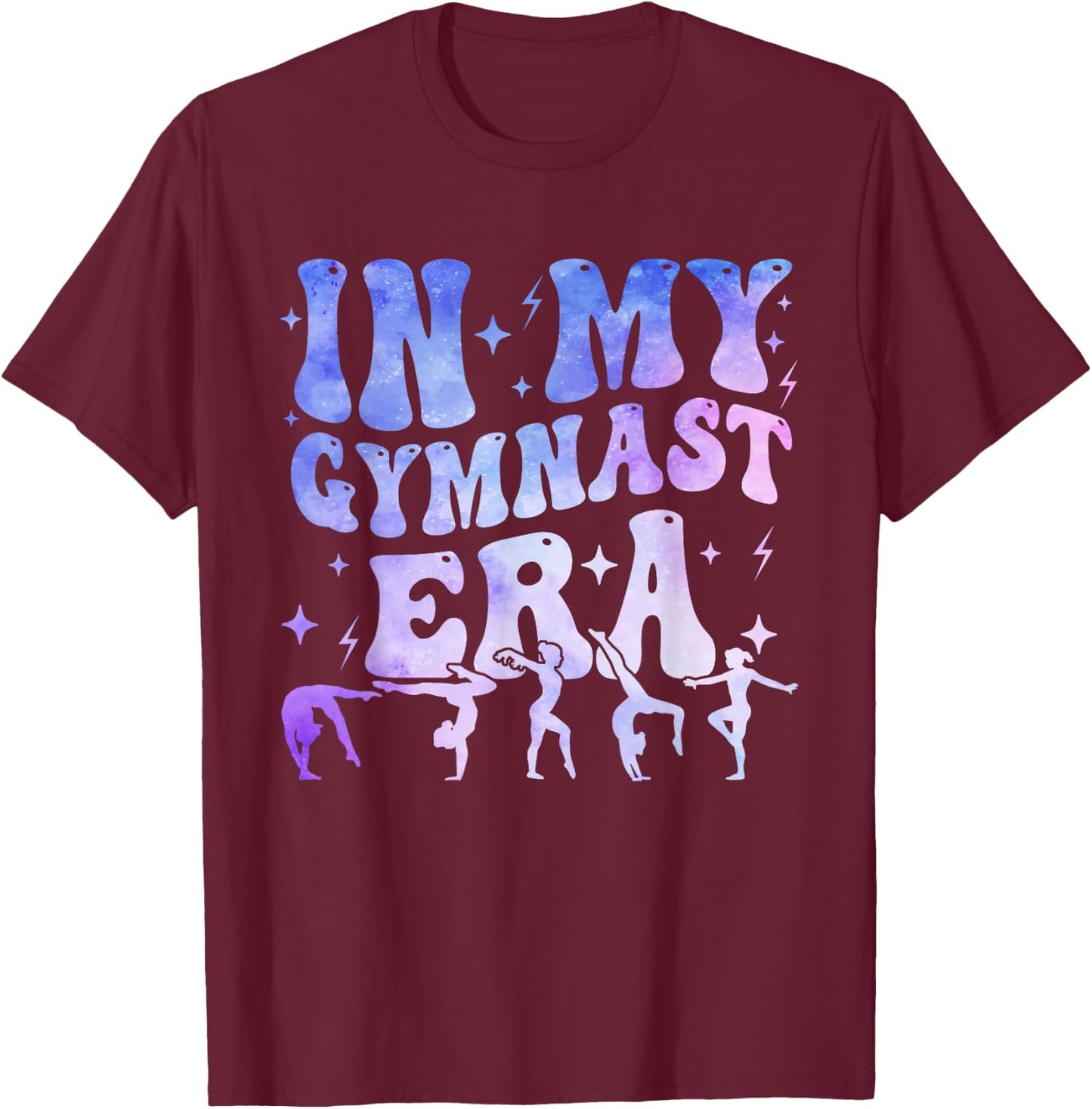 In My Gymnast Era Groovy Gymnastics PE Teacher T-Shirt - T-Shirt | Maroon