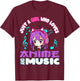 Anime and Music Girl for Teen cute chibi graphic T-Shirt - T-Shirt | Maroon