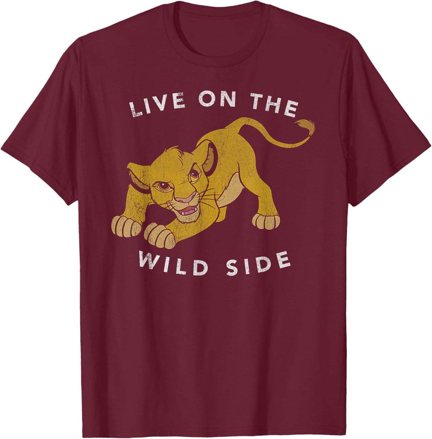 Disney The Lion King Simba Live On The Wild Side Portrait T-Shirt - T-Shirt | Maroon