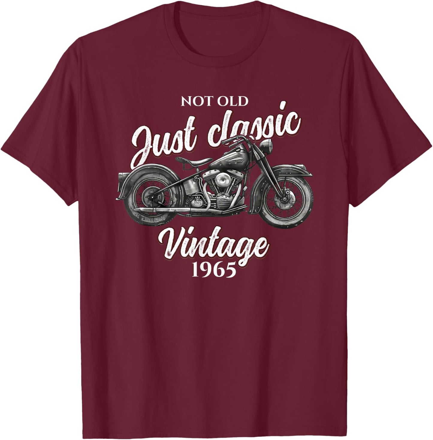 60th Birthday Man Motorcycle Biker Biker 1965 T-Shirt - T-Shirt | Maroon