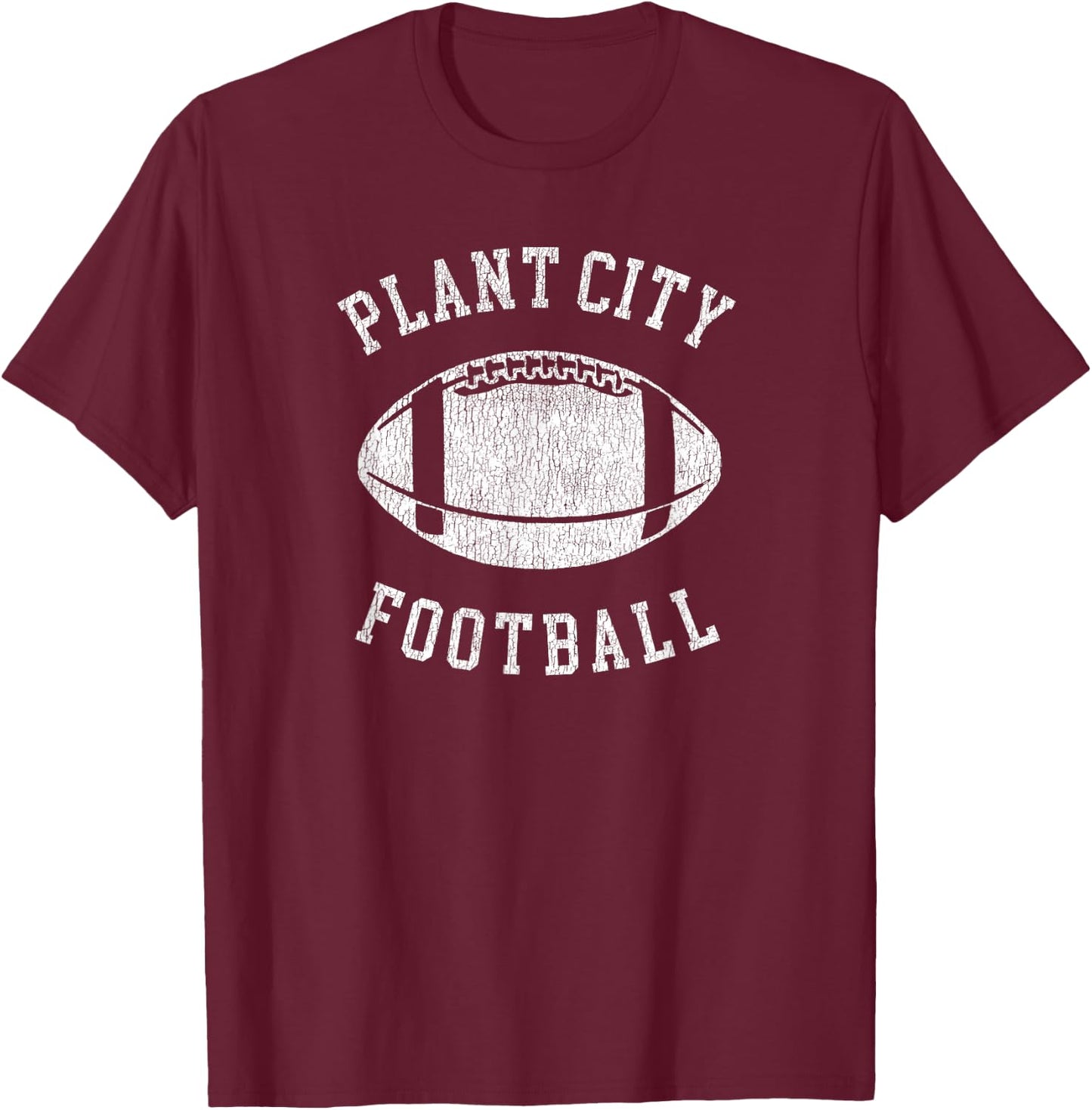 Plant City Football Distressed Vintage 80's Throwback T-Shirt - T-Shirt | Maroon