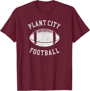 Plant City Football Distressed Vintage 80's Throwback T-Shirt - T-Shirt | Maroon