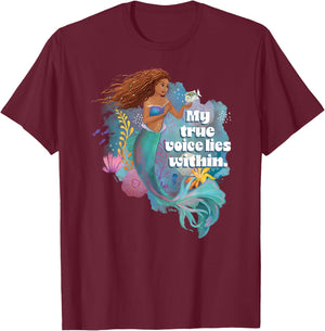 Little Mermaid - True Voice Lies Within T-Shirt - T-Shirt | Maroon