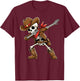 Funny Dabbing Skeleton Cowboy Halloween Costume Kids Boys T-Shirt - T-Shirt | Maroon