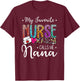 Cute Leopard My Favorite Nurse Calls Me Nana Mothers Day T-Shirt - T-Shirt | Maroon