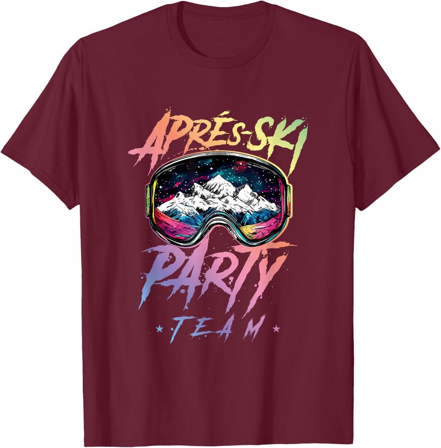 Apres Ski Party Team 2026 | Colorful T-Shirt - T-Shirt | Maroon