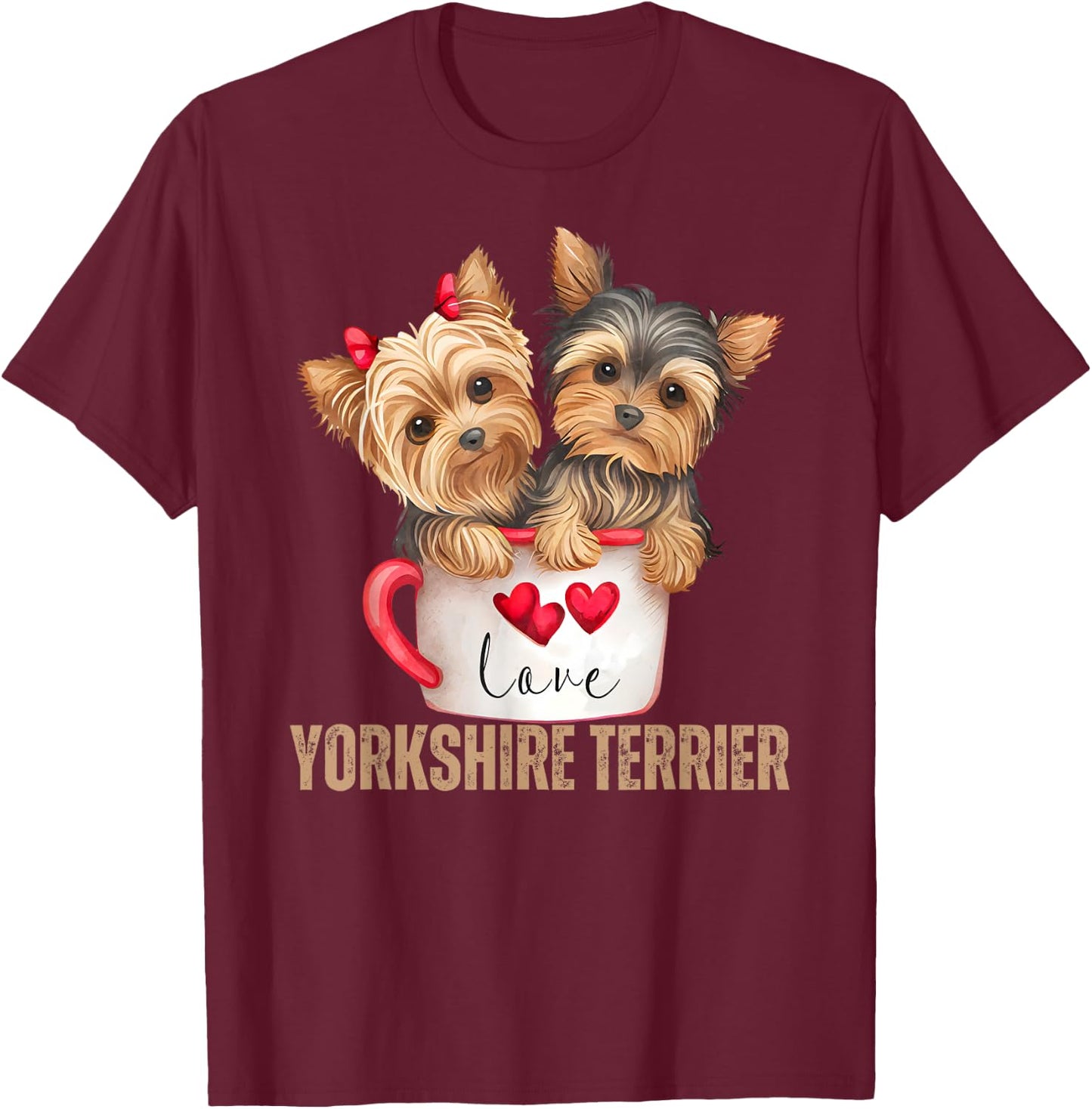 Yorkshire Terrier Dog Lover Gifts Shirt Yorkie T-Shirt - T-Shirt | Maroon