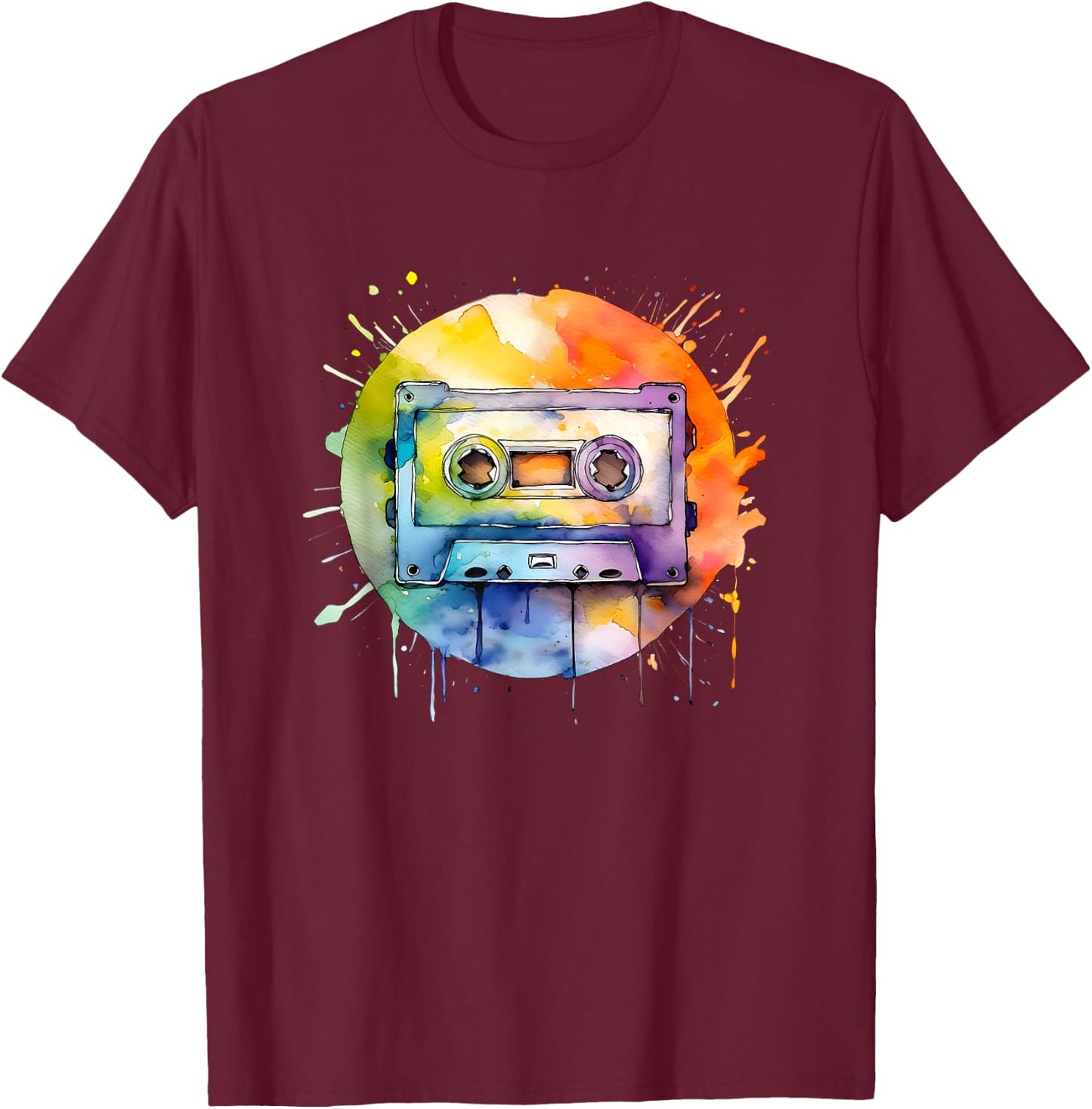 Cassette Tape Nostalgic Mixtape Music Graphic T-Shirt - T-Shirt | Maroon