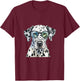Dalmatian Watercolour Dog Wearing Glasses T-Shirt - T-Shirt | Maroon