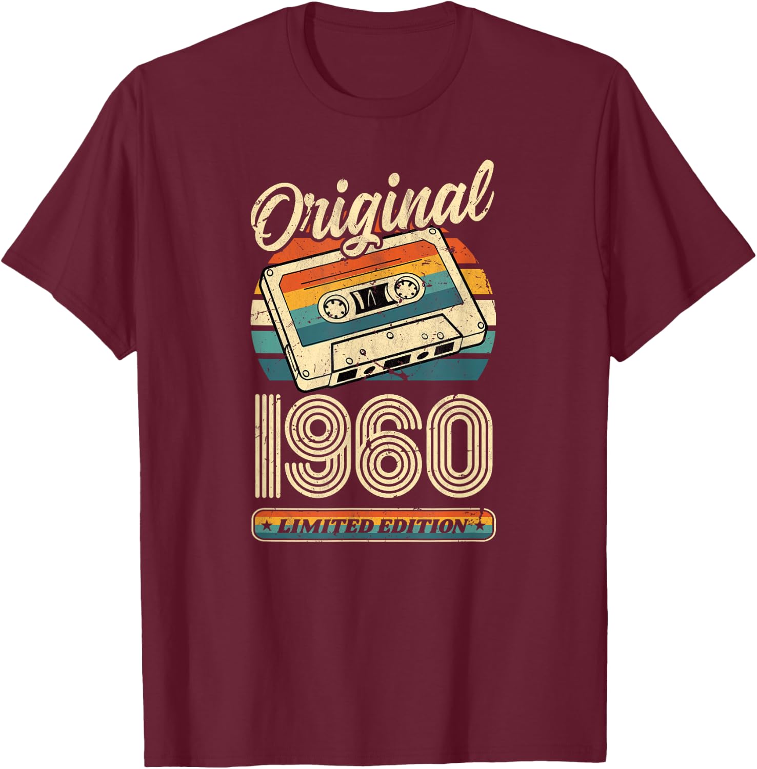 66.Geburtstag Retro Vintage 1960 Mann Frau Geschenk T-Shirt - T-Shirt | Maroon