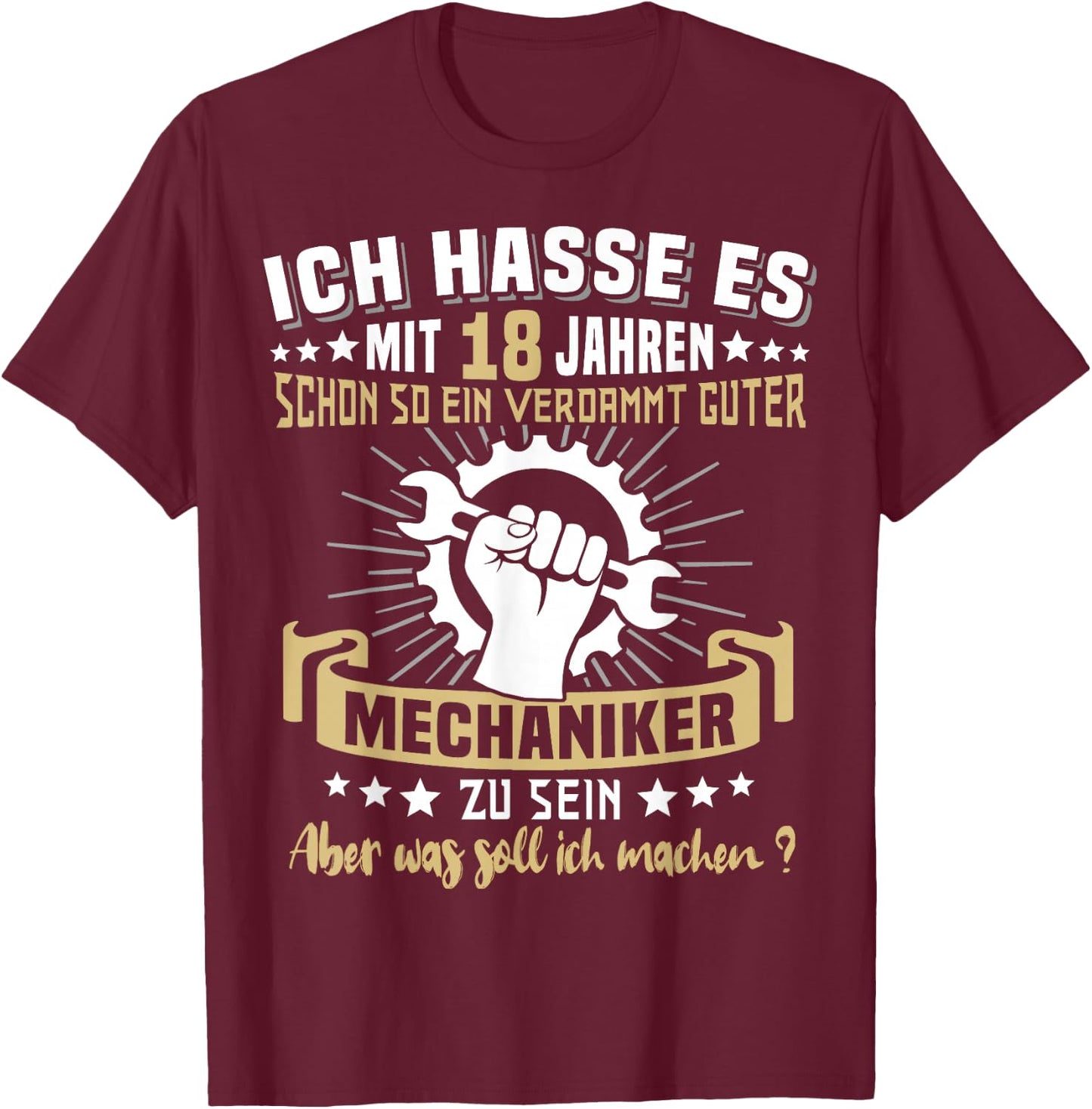 18 Jahre Automechaniker 18. Geburtstag KFZ Mechaniker T-Shirt - T-Shirt | Maroon