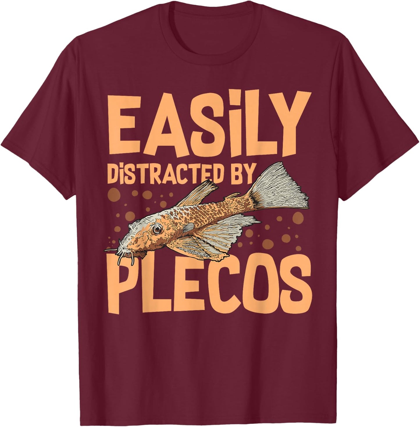 Plecostomus Pleco Fish Aquarium Food Tank Zebra Cave T-Shirt - T-Shirt | Maroon