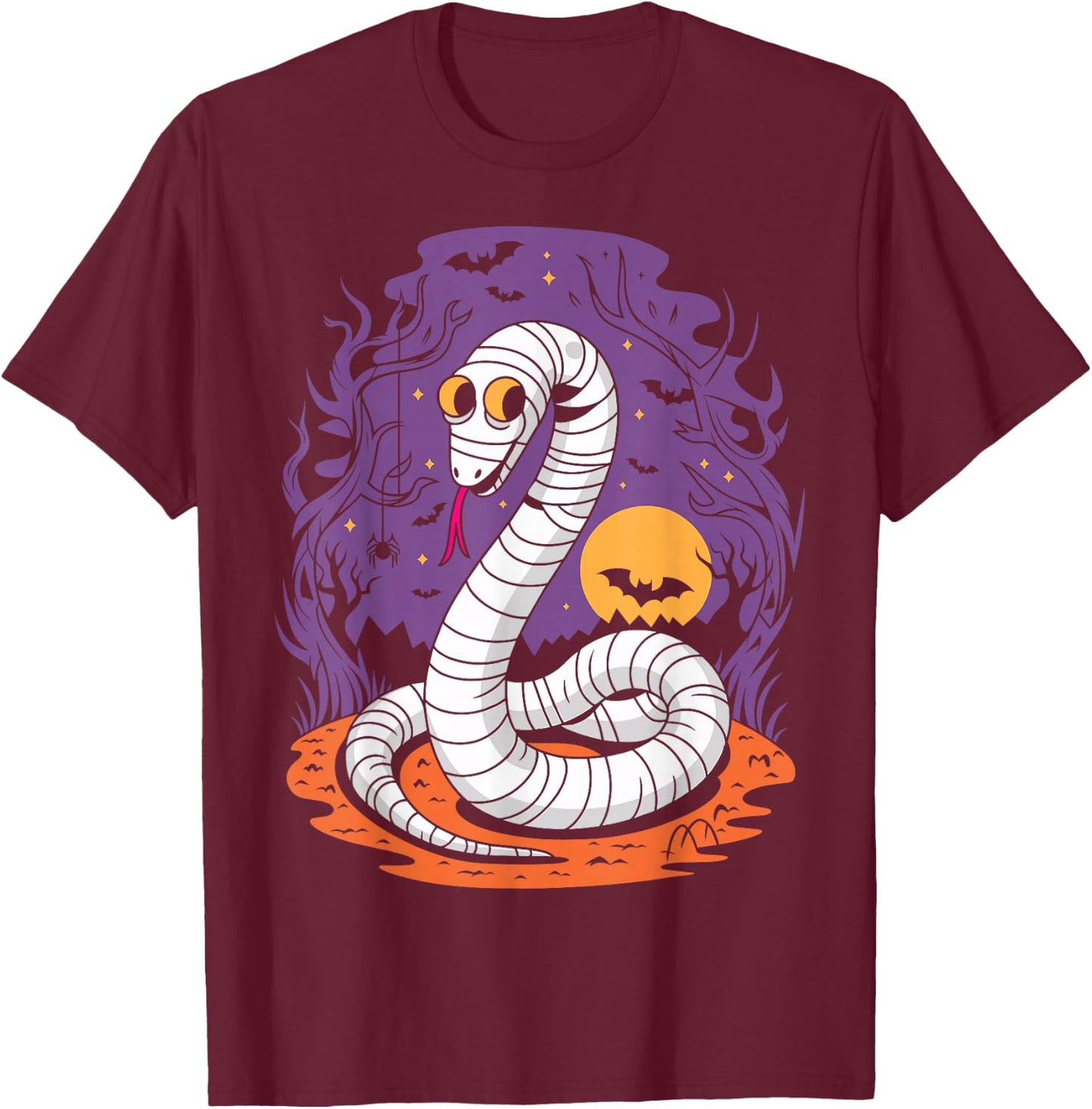 Funny Mummy Snake Lovers Spooky Halloween Costume T-Shirt - T-Shirt | Maroon