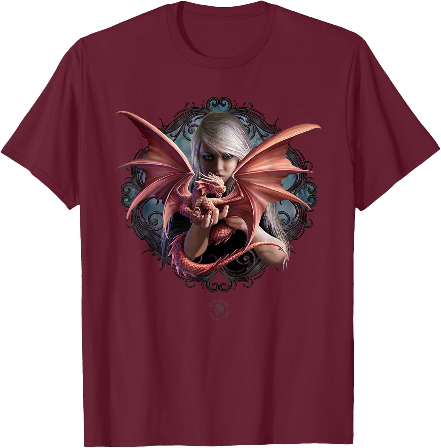 Dragonkin Anne Stokes Collection T-Shirt - T-Shirt | Maroon