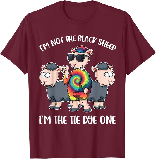 I'm Not The Black Sheep I'm The Hippie Tie Dye T-Shirt - T-Shirt | Maroon