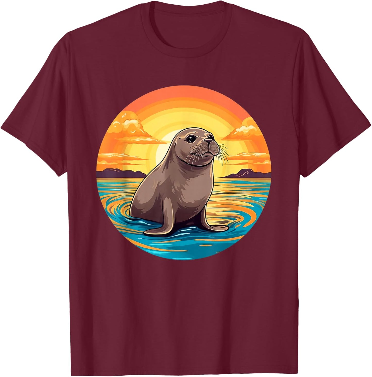 Cartoon Seal I Seal for Children T-Shirt - T-Shirt | Maroon