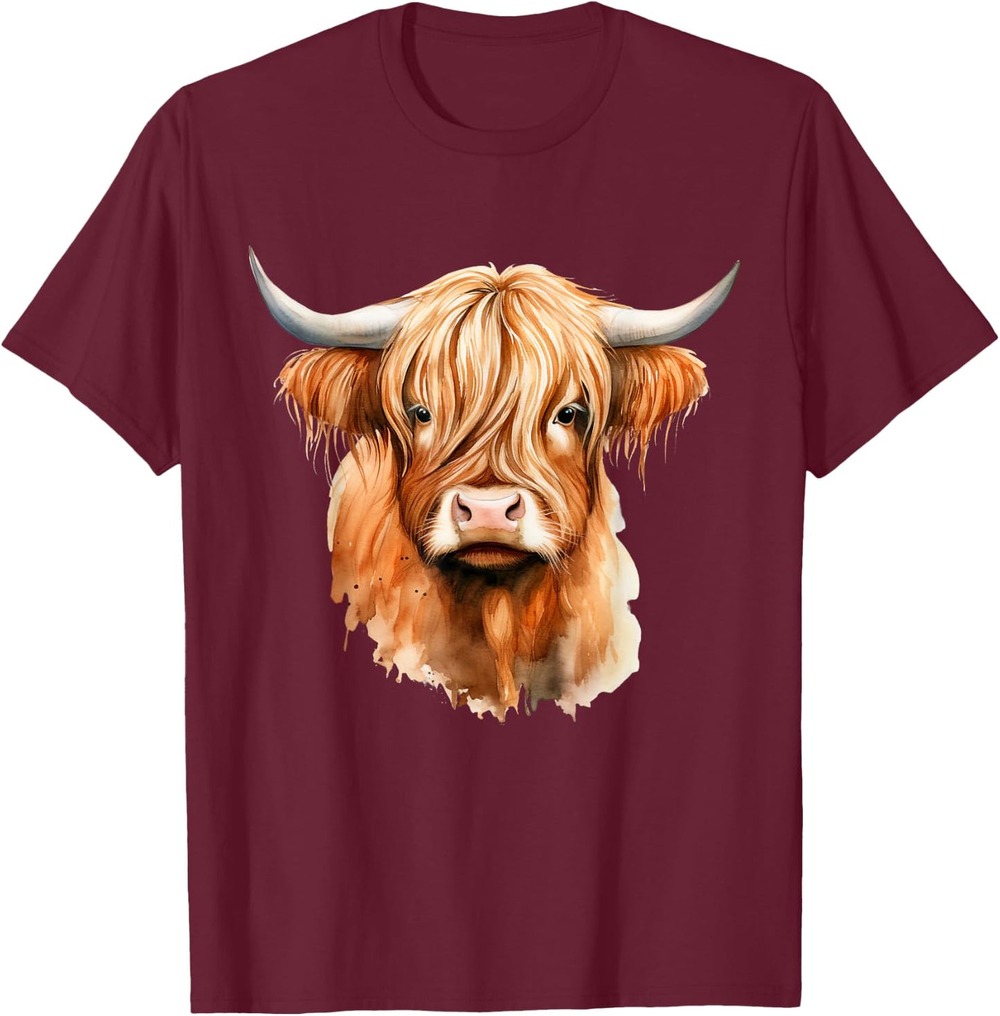 Western Shirts for Girls Men, Highland Cow Gifts Cow, Scottish Highland Cow, Western Wear, Highland Cow T-Shirt - T-Shirt | Maroon