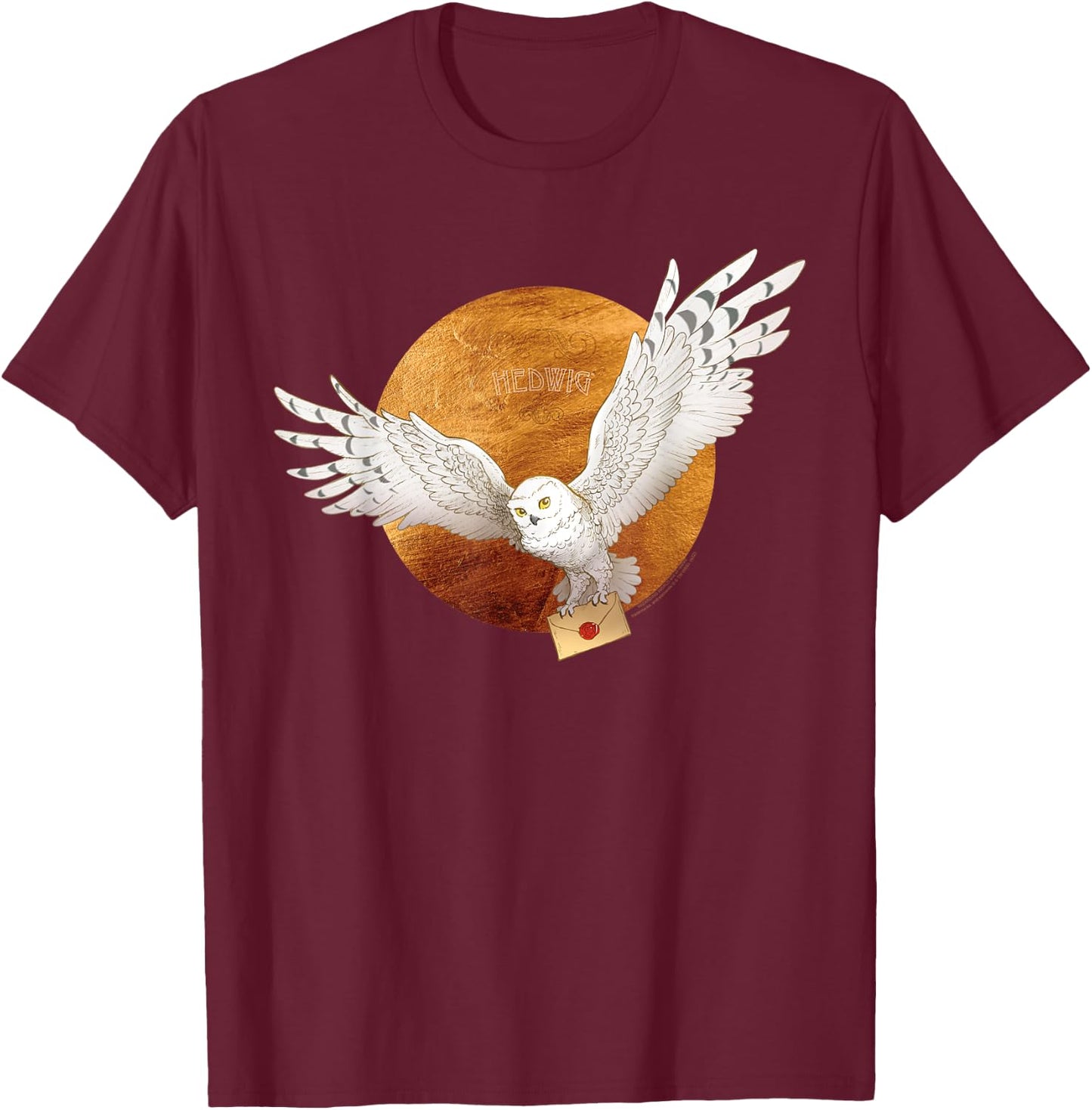 Harry Potter Hedwig Moon , black T-Shirt - T-Shirt | Maroon