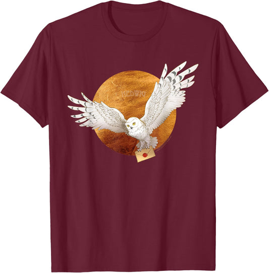 Harry Potter Hedwig Moon , black T-Shirt - T-Shirt | Maroon