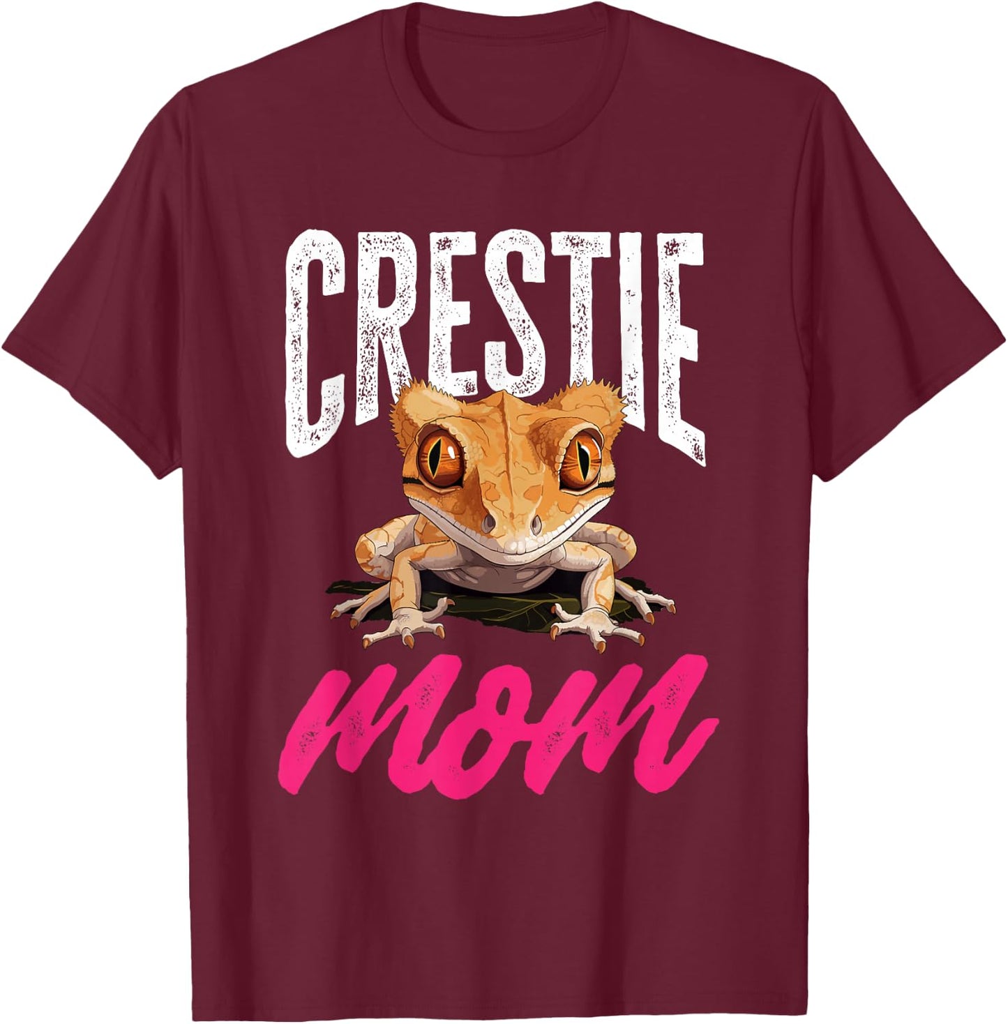 Crested Gecko Reptile - Crestie Mom T-Shirt - T-Shirt | Maroon