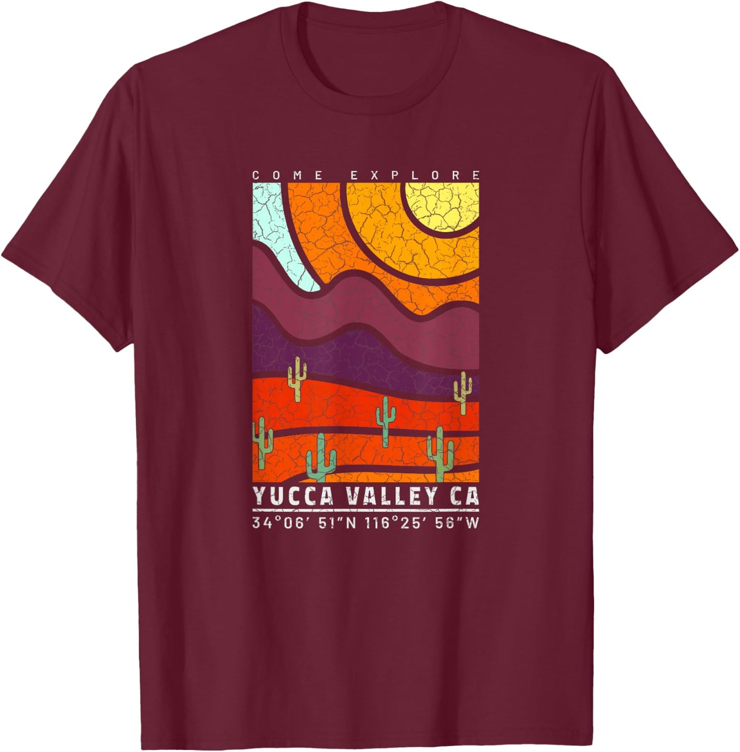 Yucca Valley California Cool Desert Souvenir Yucca Valley T-Shirt - T-Shirt | Maroon