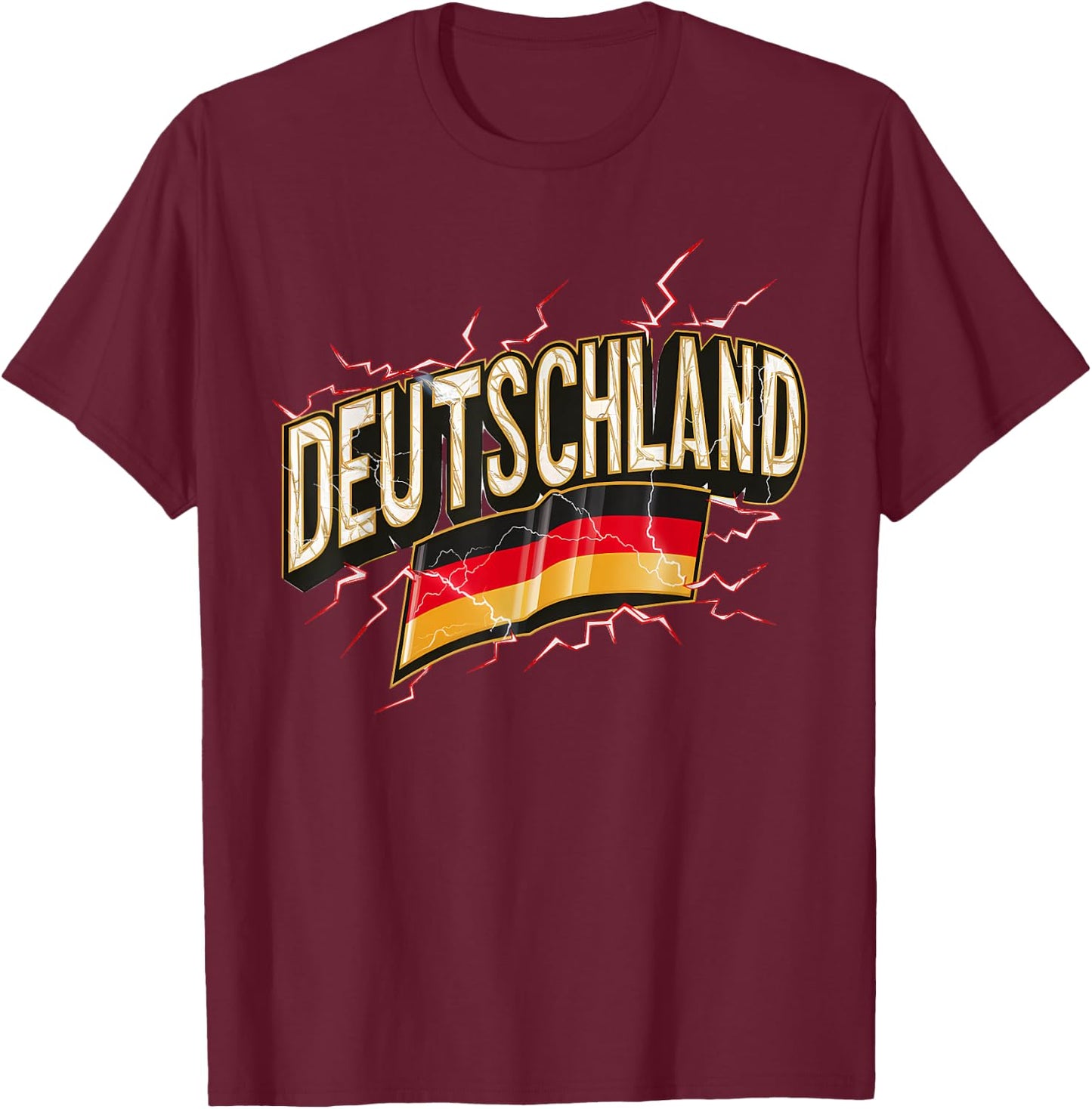 Germany Gift Souvenir German GER Almanya Alemania , black T-Shirt - T-Shirt | Maroon